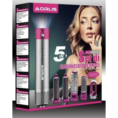 Uscator de par Aorlis 5 in 1 cu perie pentru volum netezire si ondulare a parului AO 49939