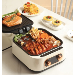 Multicooker 3 In 1 Hot Pot Grill putere 1600W Alb