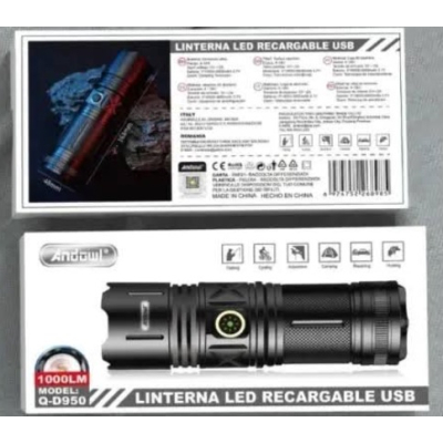 Lanterna de mana reincarcabila Andowl QD950 LED cu luminozitate maxima 100lm QD950