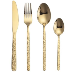 UB Set de 24 piese tacamuri in stil portughez- culoare auriu cu model