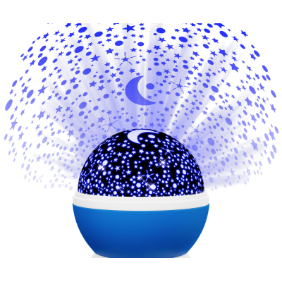 UB Proiector ALBASTRU GLOB 360 Lampa de Veghe cu Proiector Rotativ Stele 