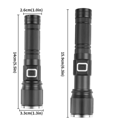 Lanterna de mana LED COBA CB S001 4 cu lumina alba albastra rosie