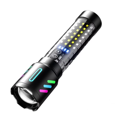 Lanterna Profesionala LED CB 519B cu incarcare type C de 20cm pentru drumetii 500m