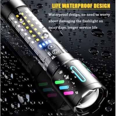 Lanterna Profesionala LED CB 519B cu incarcare type C de 20cm pentru drumetii 500m