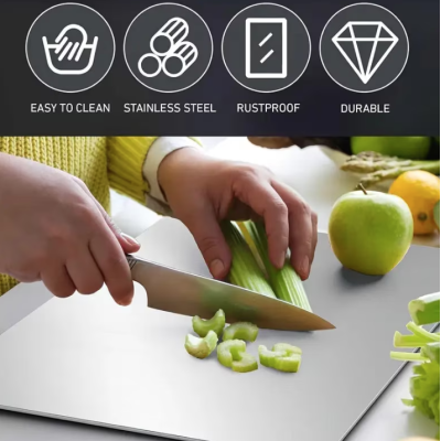 Tocator de bucatarie otel inoxidabil 24 x 15cm argintiu