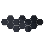 Set 12 oglinzi acrilice autoadezive decorative forma hexagon NEGRE