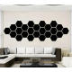 Set 12 oglinzi acrilice autoadezive decorative forma hexagon NEGRE