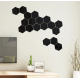 Set 12 oglinzi acrilice autoadezive decorative forma hexagon NEGRE