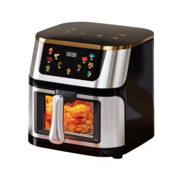 Friteuza cu Aer Cald 12L putere 3000W display digital touch 8 programe cu geam