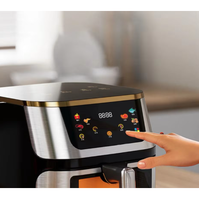 Friteuza cu Aer Cald 12L putere 3000W display digital touch 8 programe cu geam