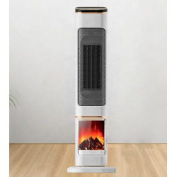 Semineu Electric 2000W cu efect de flacara 2 trepte incalzire cu termostat si telecomanda Dispay LED