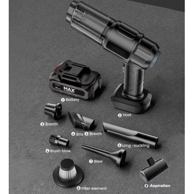 Aspirator auto portabil putere 100W cu 1 Acumulator 48V design ergonomic 6 CAPETE