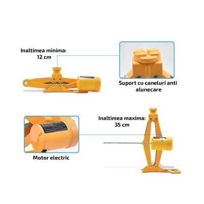 Cric electromecanic auto 12V trusa completa in valiza cu accesorii