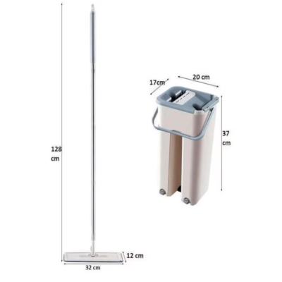 Mop profesional cu galeata doua cuve rotativ 360 si 2 rezerve 