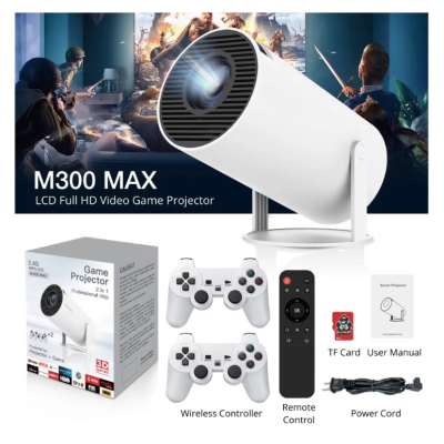 Mini Videoproiector portabil smart 2 in 1 de 4K Ultra HD Doua manete wireless 