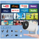 Mini Videoproiector portabil smart 2 in 1 de 4K Ultra HD Doua manete wireless 