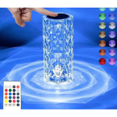 Lampa LED ambientala cu telecomanda pentru birou control prin atingere 16 Moduri Iluminare tip Cristal