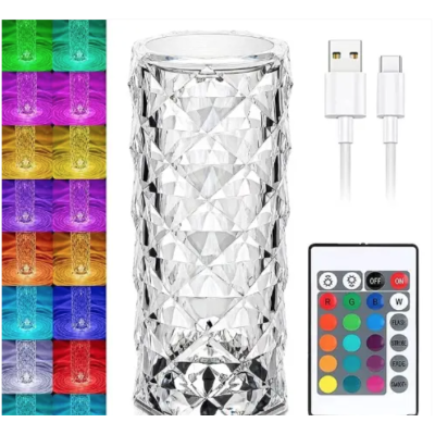 Lampa LED ambientala cu telecomanda pentru birou control prin atingere 16 Moduri Iluminare tip Cristal