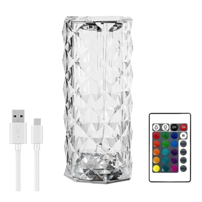 Lampa LED ambientala cu telecomanda pentru birou control prin atingere 16 Moduri Iluminare tip Cristal