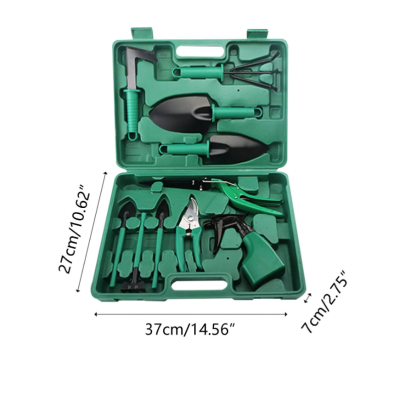 Trusa 10 piese unelte de gradinarit VERDE