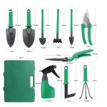 Trusa 10 piese unelte de gradinarit VERDE