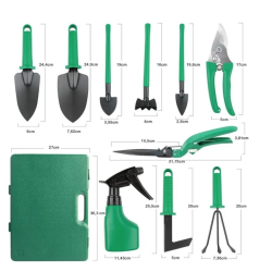 Trusa 10 piese unelte de gradinarit VERDE