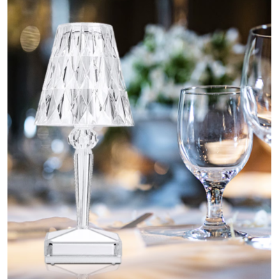 Veioza LED Crystal Touch RGB cu acumulator incarcare USB si telecomanda lumina RGB