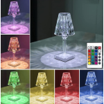 Veioza LED Crystal Touch RGB cu acumulator incarcare USB si telecomanda lumina RGB