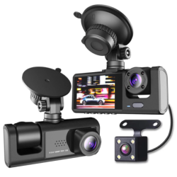 Camera video de bord auto 1080P HD TRIPLA senzor G DVR camera cu unghi de vizualizare de 170 grade