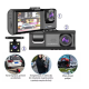 Camera video de bord auto 1080P HD TRIPLA senzor G DVR camera cu unghi de vizualizare de 170 grade