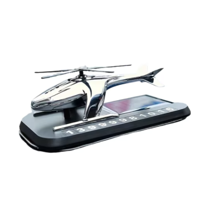 Odorizant auto cu incarcare solara si suport numar de telefon tip ELICOPTER