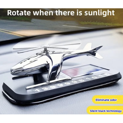 Odorizant auto cu incarcare solara si suport numar de telefon tip ELICOPTER