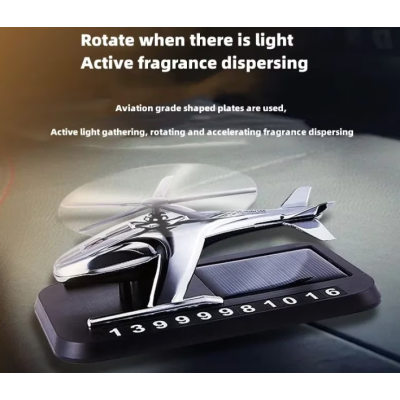 Odorizant auto cu incarcare solara si suport numar de telefon tip ELICOPTER