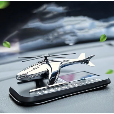 Odorizant auto cu incarcare solara si suport numar de telefon tip ELICOPTER