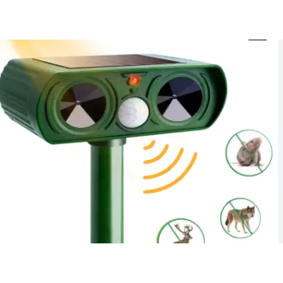 Aparat Repelent ultrasonic solar pentru rozatoare verde cu detector de miscare