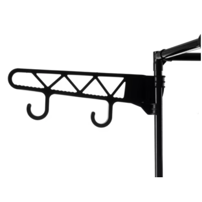 Suport pentru haine din metal 6 rafturi cu 2 bare de suspendare 86x30x180cm ALB