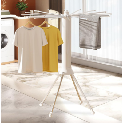 Uscator rufe cilindric portabil si pliabil 16 tije extensibil vertical ALB