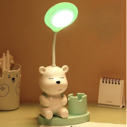Lampa de birou cu LED forma ursulet RD C138 cu suport creioane si ascutitoare