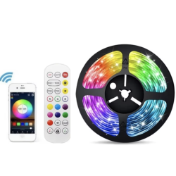 Banda LED RGB autoadeziva cu functie de sunet Bluetooth si telecomanda Q ST50