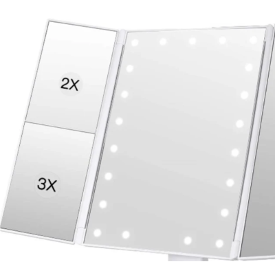 Oglinda tripla cu marire 22 LED albe QLM11 ANDOWL