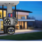 Camera supraveghere WiFi 4 lentile interfon bidirectional 6 megapixeli vizibilitate nocturna HD zoom 10x JT 8856