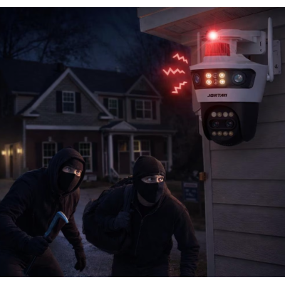 Camera de supraveghere WiFi Jortan 7AL dubla 12MP Full HD exterior sau interior senzor de miscare vedere de noapte