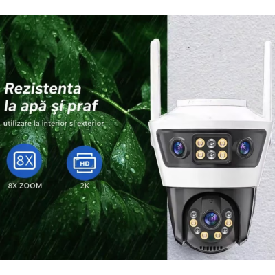 Camera de supraveghere WiFi Jortan 6 de 9MP tip (3+3+3) Full HD exterior sau interior senzor de miscare