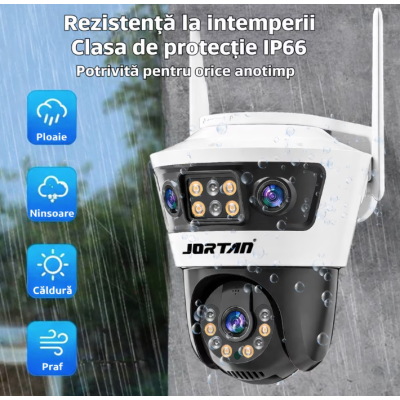 Camera de supraveghere WiFi Jortan 6 de 9MP tip (3+3+3) Full HD exterior sau interior senzor de miscare