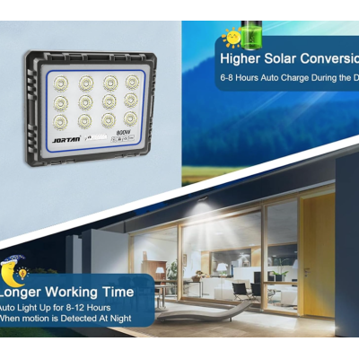 Proiector solar JORTAN 800W de 30000MA cu 12 casete Carcasa din aluminiu