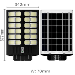 Lampa solara stradala dubla putere 2400W cu 24 casete 30000MA