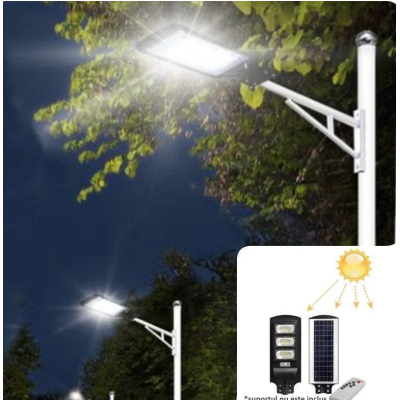 Lampa solara stradala LED de 150W IP65 6000k cu senzor si telecomanda 3 CASETE