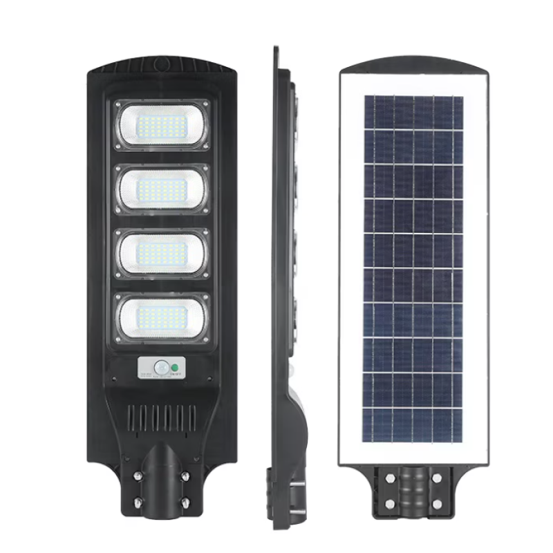 Lampa solara stradala JORTAN LED de 200W IP65 6000k cu senzor si telecomanda 4 CASETE