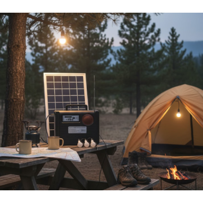 Ki solar cu 3 becuri putere 25W Jortan JT QT T06 cu radio