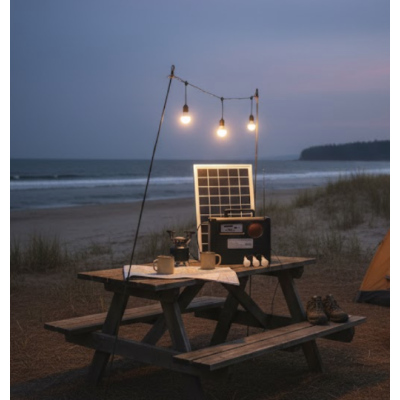 Ki solar cu 3 becuri putere 25W Jortan JT QT T06 cu radio